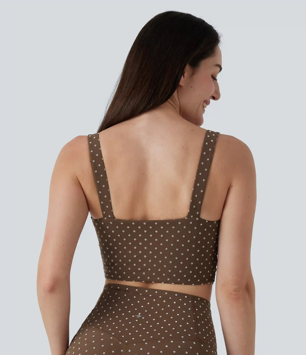 Halara UltraSculpt™ Light Support V-Neck Polka Dot Yoga Sports Bra with Molded Cups