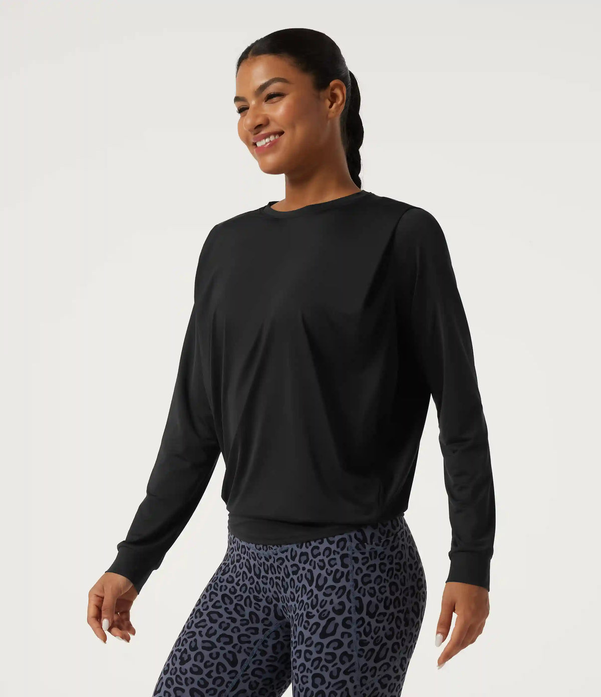 Round Neck InstantCool Quick Dry Long Sleeve Boxy Yoga Sports Top