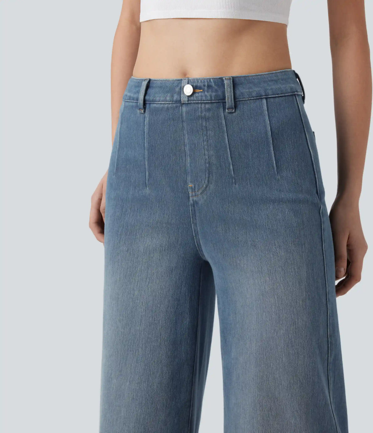 Halara Flex™ High Waisted Tummy Control Wide Leg Casual Jeans with Pockets