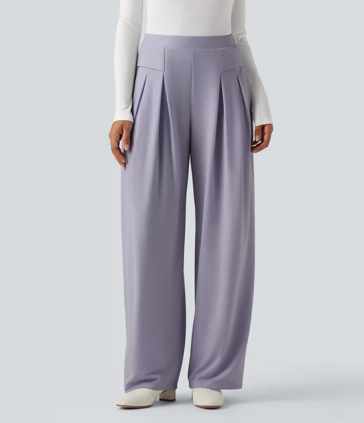 High Waisted Work Wide Leg Pants with Pockets