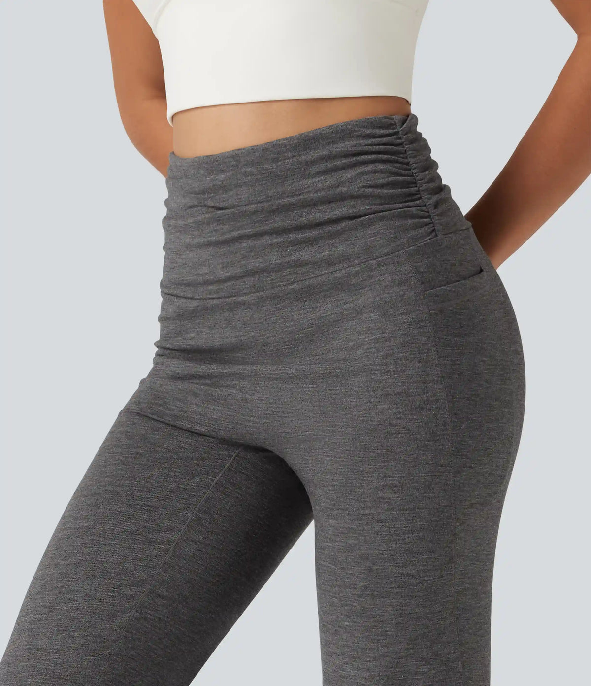 High Waisted Ruched Dance Balloon Joggers with Pockets