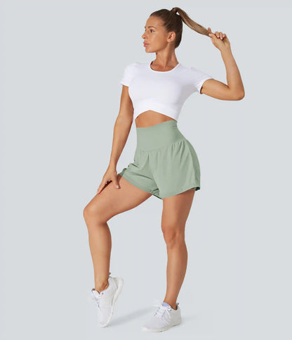 SoftlyZero™ Airy Super High Waisted 2-in-1 InstantCool Yoga Shorts with Pockets