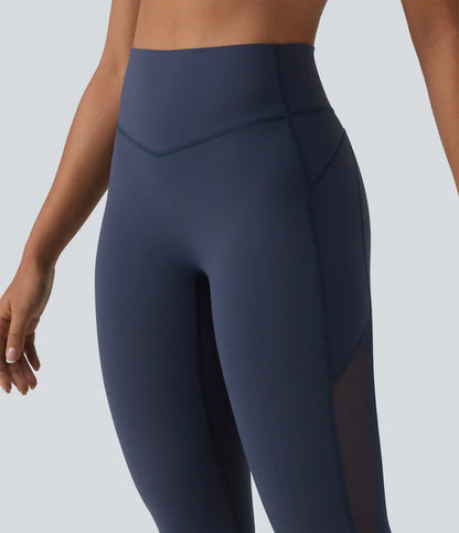 Halara UltraSculpt™ High Waisted Tummy Control Contrast Mesh Yoga 7/8 Leggings with Pocket