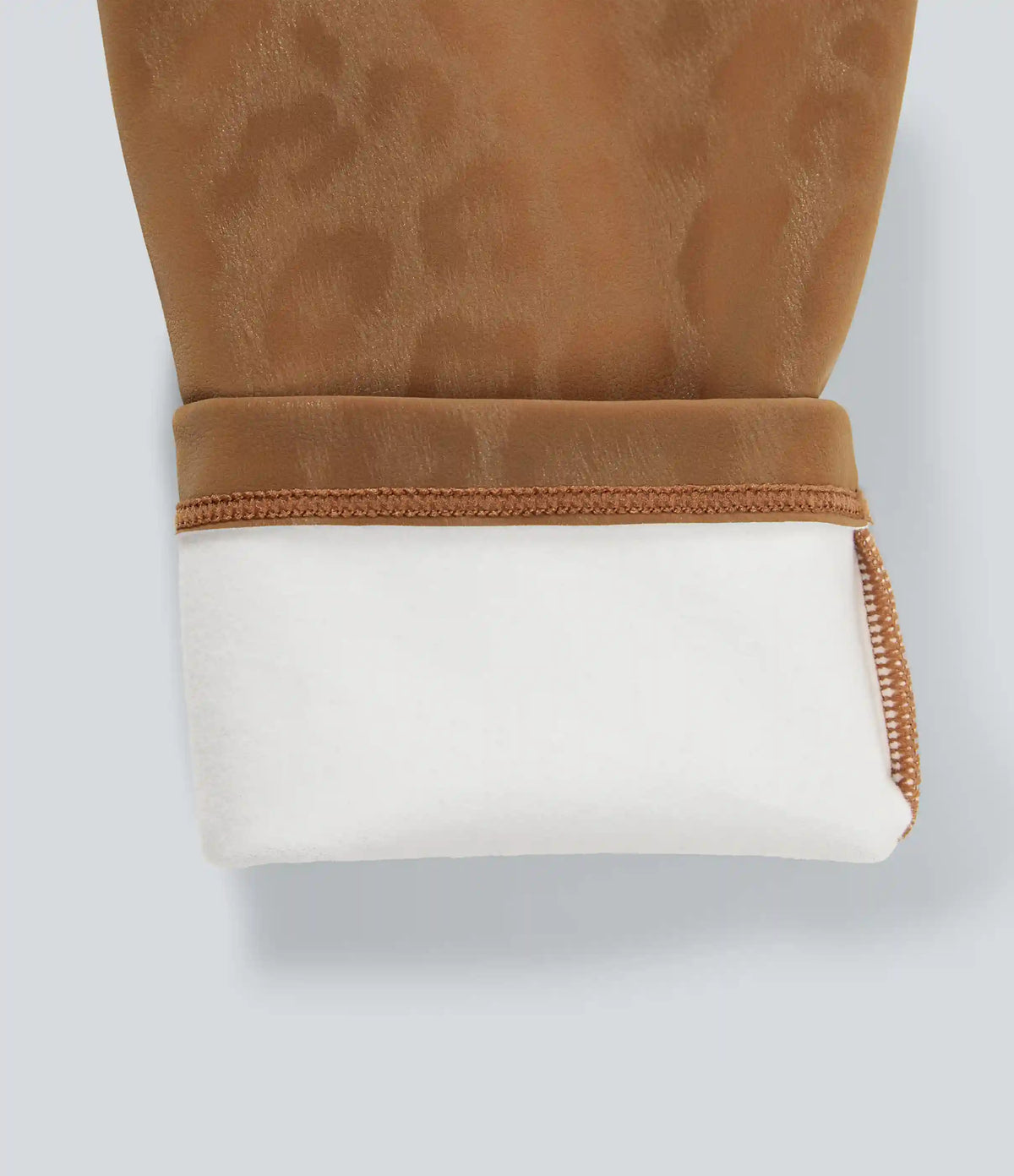 High Waisted Stretchy PU Leopard Print Fleece Casual Leggings with Pockets