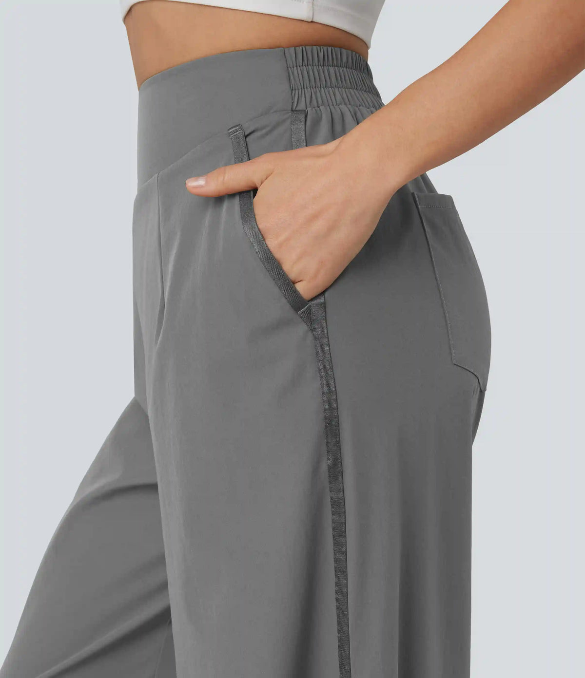 High Waisted Wide Leg Baggy Casual Pants with Pockets