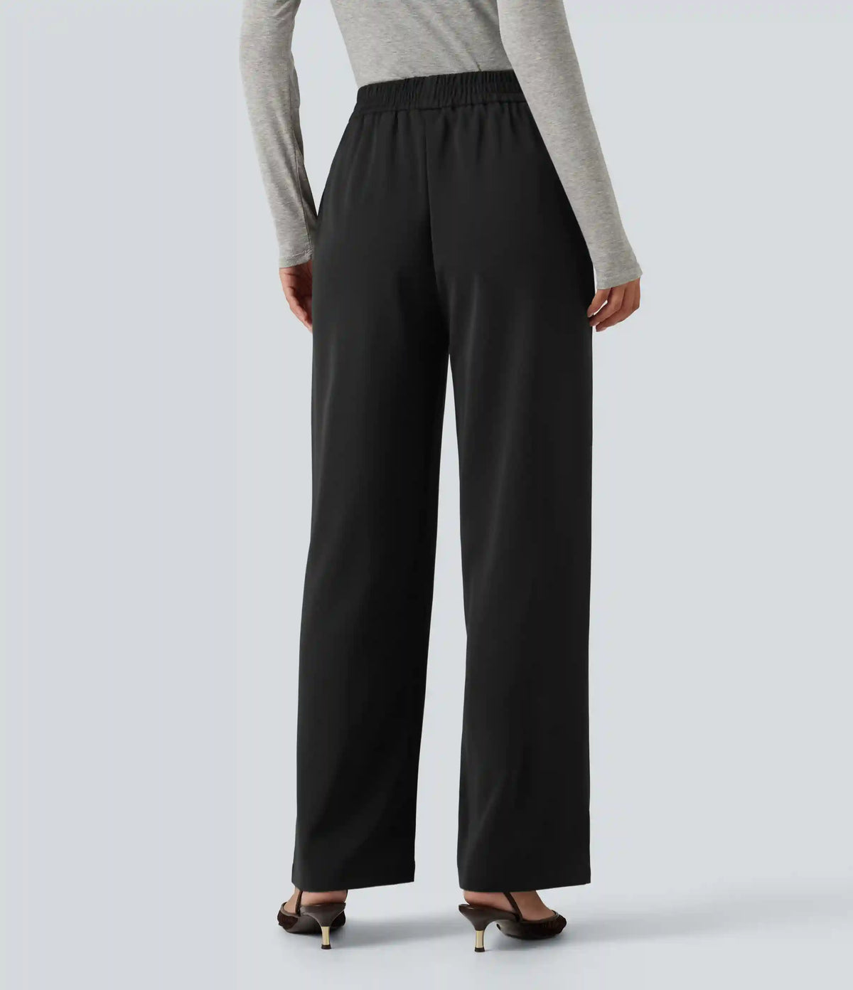 High Waisted Work Tapered Pants with Pockets