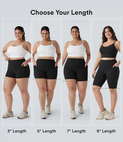 Plus Size Halara UltraSculpt™ High Waisted Scrunch Butt Lifting Tummy Control Shaping Training Biker Shorts 7'' with Pockets