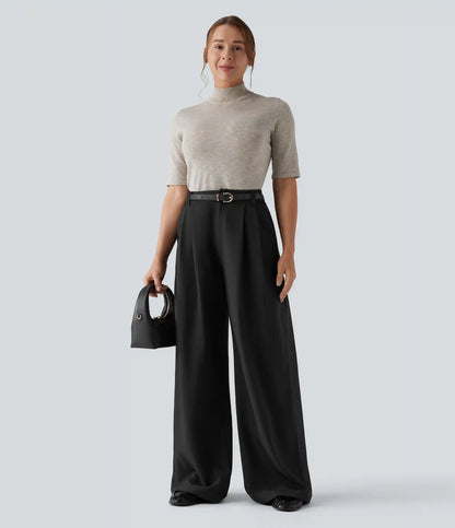 High Waisted Wide Leg Baggy Work Pants with Pockets