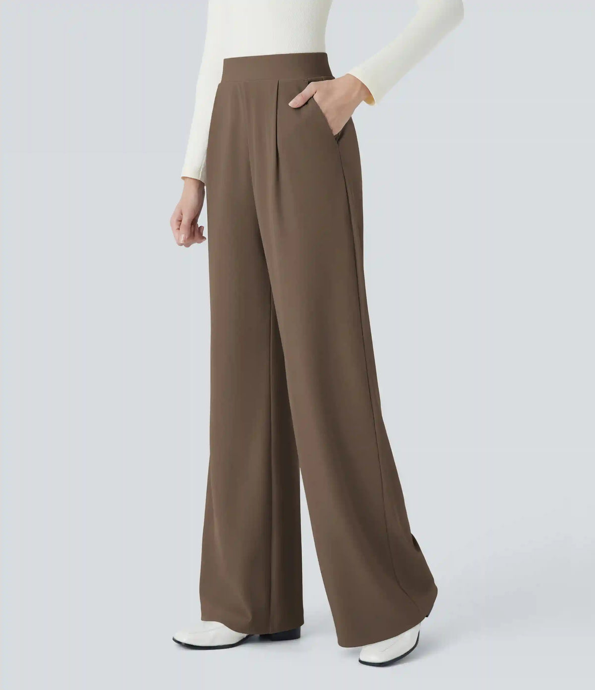 Halara Flex™ High Waisted Body Sculpt Waist-Slimming Pocket Wide Leg Micro Waffle Work Pants