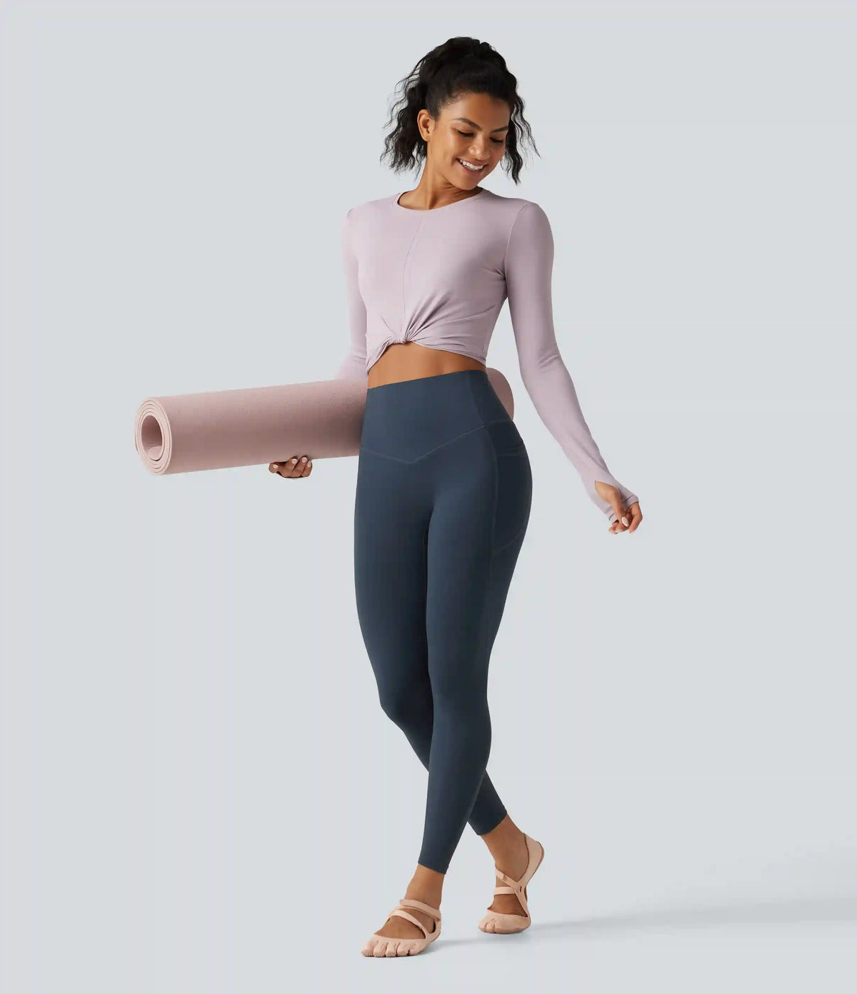 Halara UltraSculpt™ Curvy High Waisted Tummy Control Shaping Yoga Leggings with Pockets