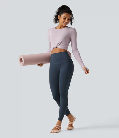 Halara UltraSculpt™ Curvy High Waisted Tummy Control Shaping Yoga Leggings with Pockets
