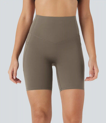 Halara UltraSculpt™ High Waisted Butt Lifting Tummy Control Pocket Shaping Training Biker Shorts 7''