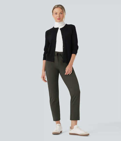 Halara Flex™ DayStretch Foldover High Waisted Drawstring 7/8 Slim Work Pants with Pockets