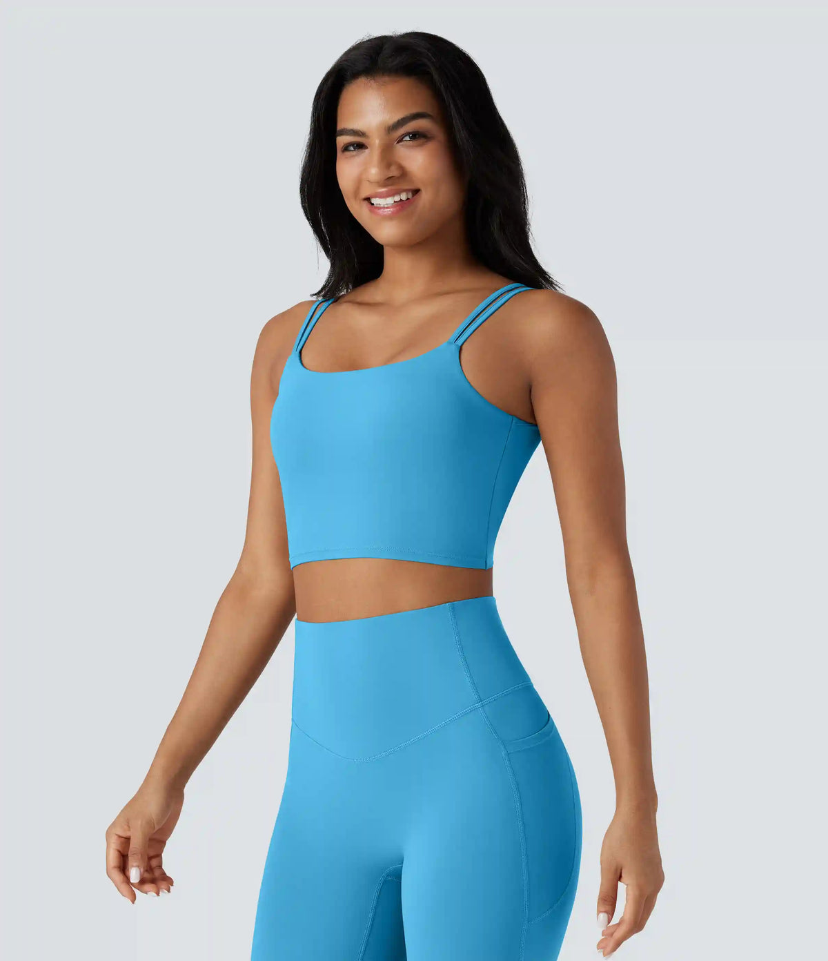 Halara UltraSculpt™ Double Straps Twisted Backless Cropped Yoga Tank Top