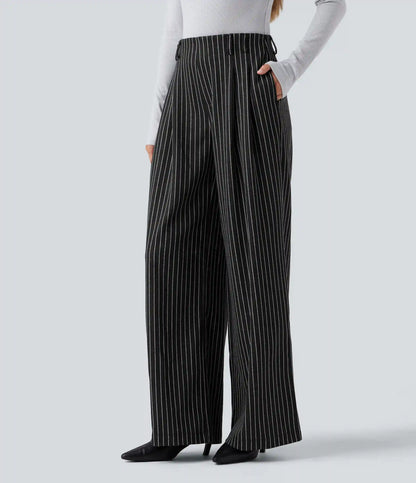 Halara Flex™ High Waisted Stripes Work Baggy Pants with Pockets