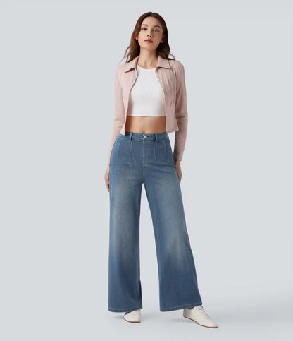 Halara Flex™ High Waisted Tummy Control Wide Leg Casual Jeans with Pockets