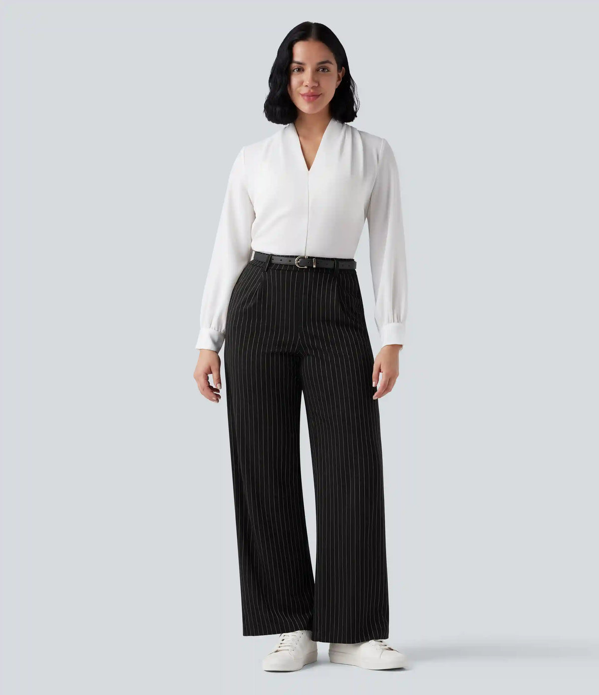 Halara Flex™ High Waisted Straight Leg InstantCool Stripe Work Pants with Pockets