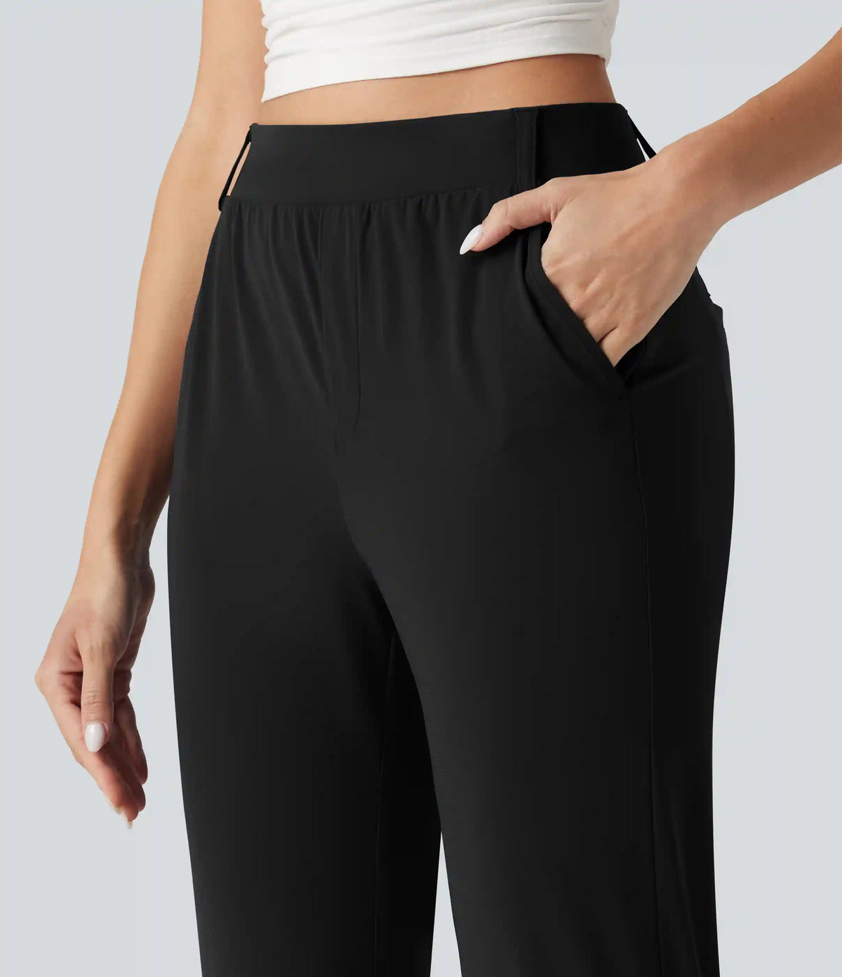 High Waisted Quick Dry Golf Cropped Joggers with Pockets