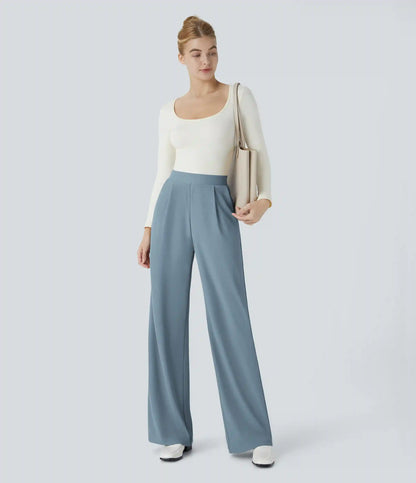Halara Flex™ High Waisted Body Sculpt Waist-Slimming Pocket Wide Leg Micro Waffle Work Pants