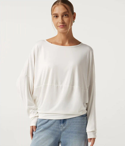 Round Neck Long Sleeve Relaxed Casual Top