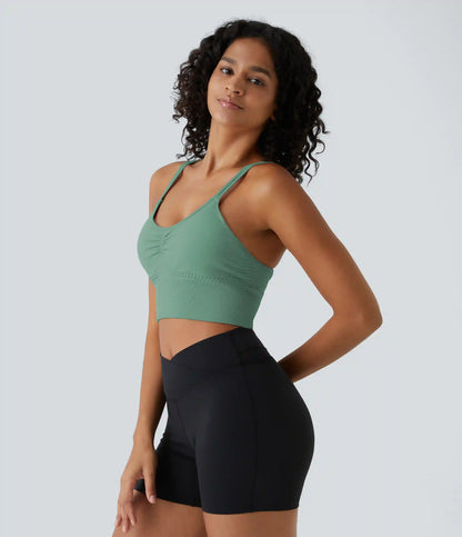OneForm Seamless Flow Low Support Ruched Double Straps Sports Bra A-D Cups