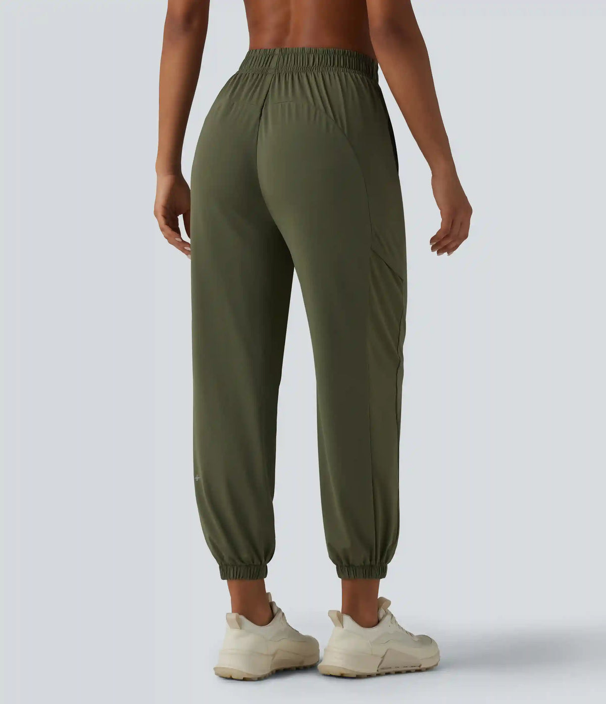 High Waisted Contrast Mesh InstantCool Workout Joggers with Pockets-UPF50+