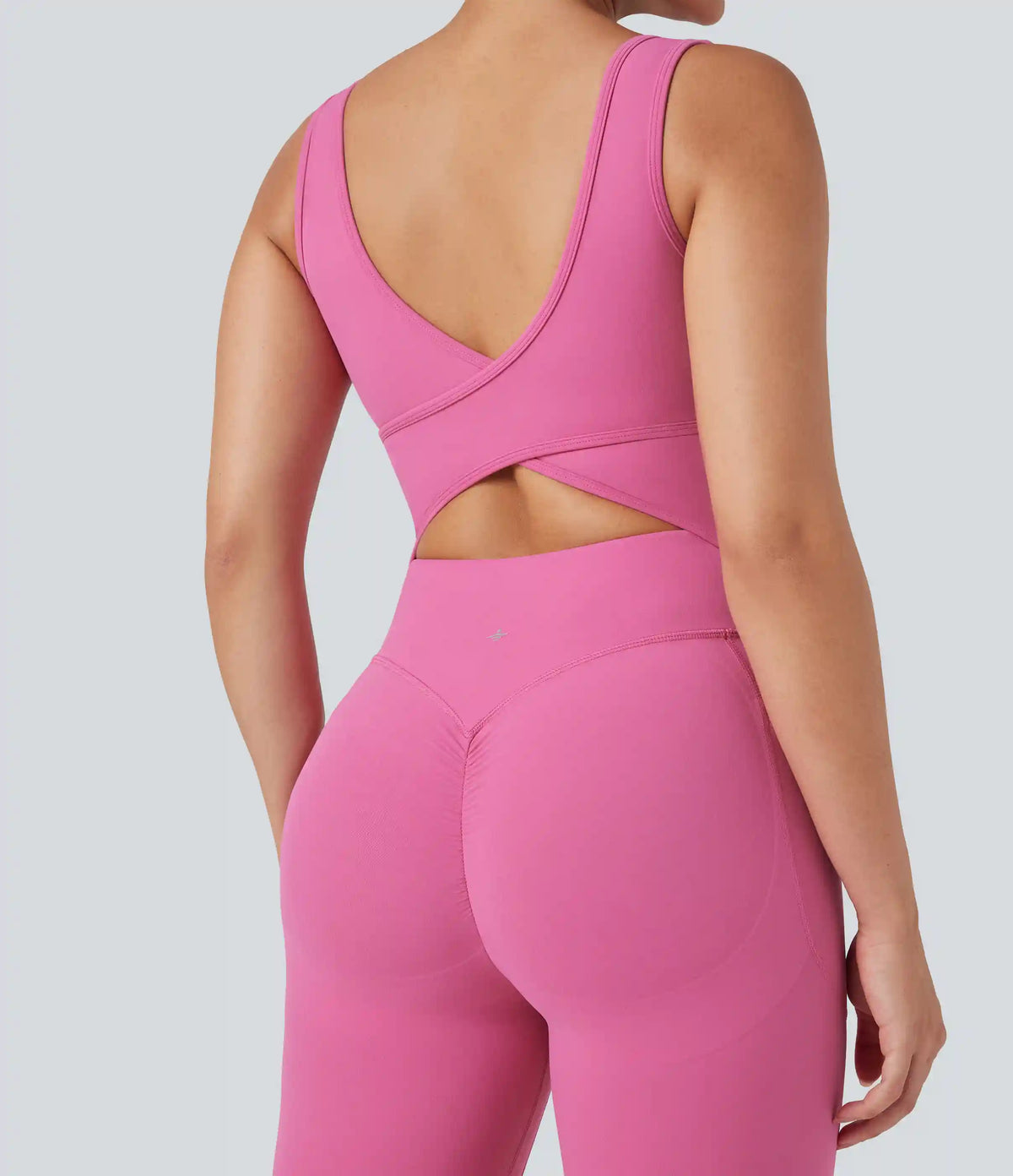 Halara UltraSculpt™ V Neck Tummy Control Butt Lifting Workout Jumpsuit with Pockets