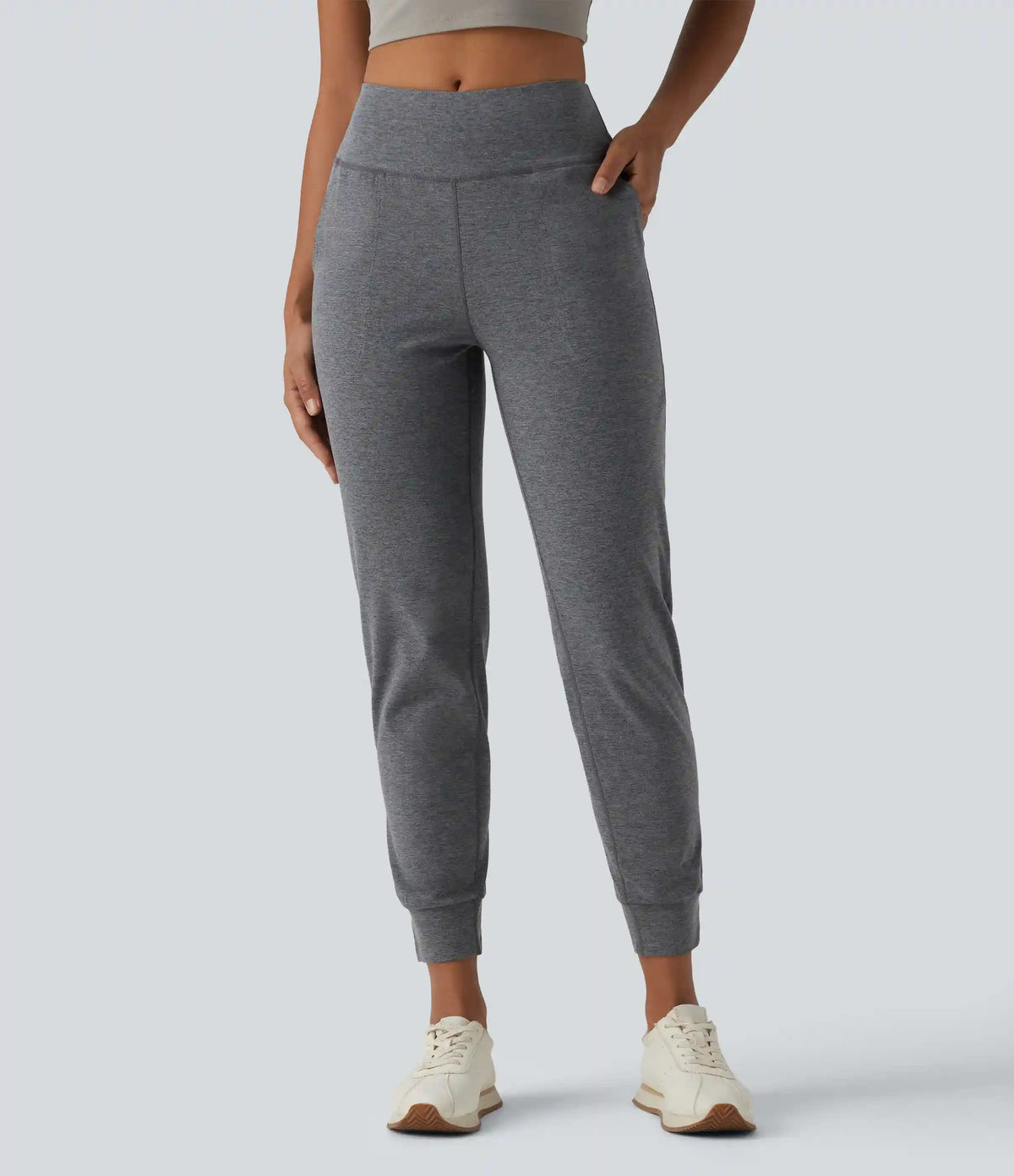 Mid Rise Quick Dry Yoga Joggers with Pockets