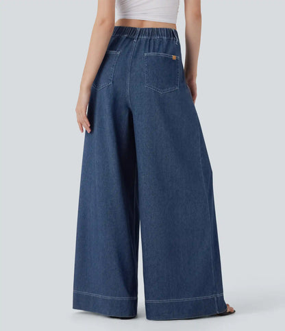 Halara Flex™ High Waisted Wide leg InstantCool Denim Casual Jeans with Pockets