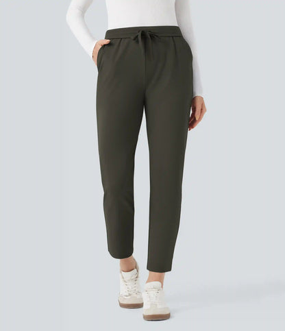 Halara Flex™ DayStretch Foldover High Waisted Drawstring 7/8 Slim Work Pants with Pockets