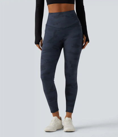 Halara UltraSculpt™ High Waisted Tummy Control Camo Fleece Workout Leggings with Pockets