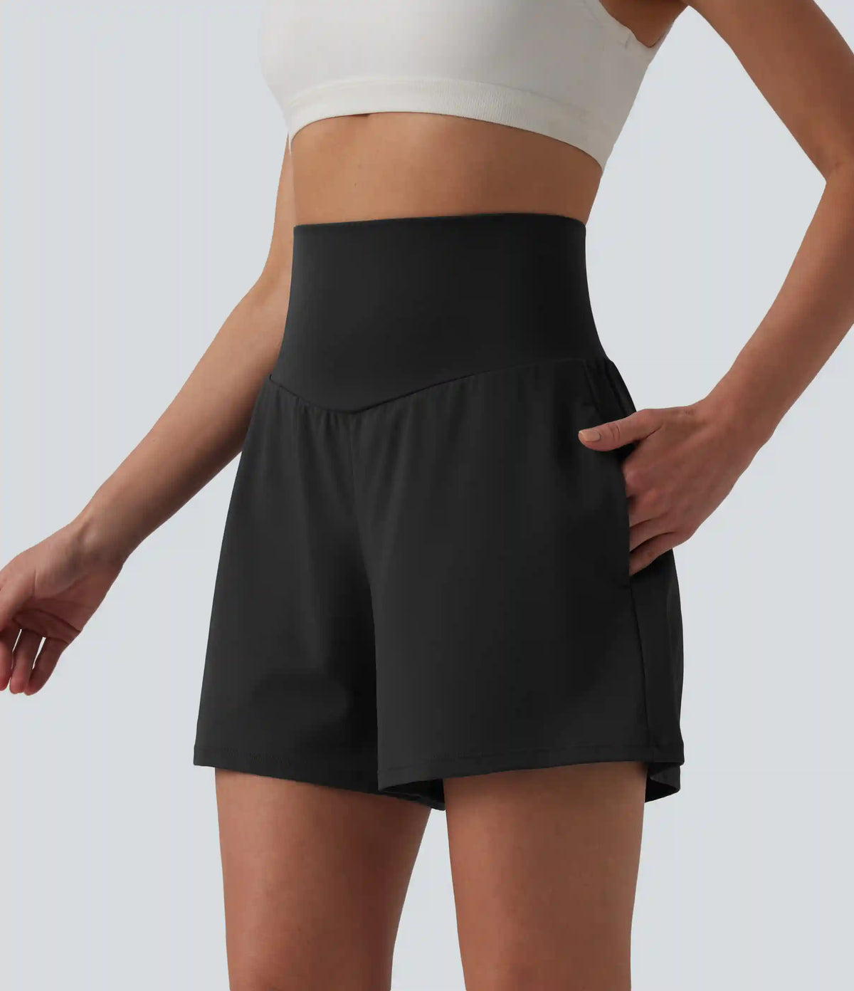 SoftlyZero™ Airy High Waisted Pockets InstantCool Yoga Shorts 5''