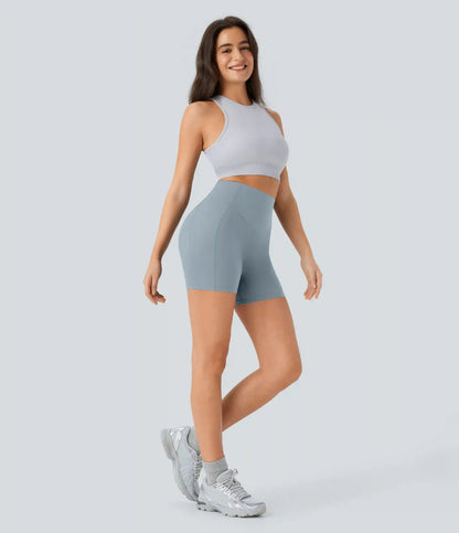Halara UltraSculpt™ High Waisted Scrunch Butt Lifting Tummy Control Pocket Shaping Workout Biker Shorts 5''