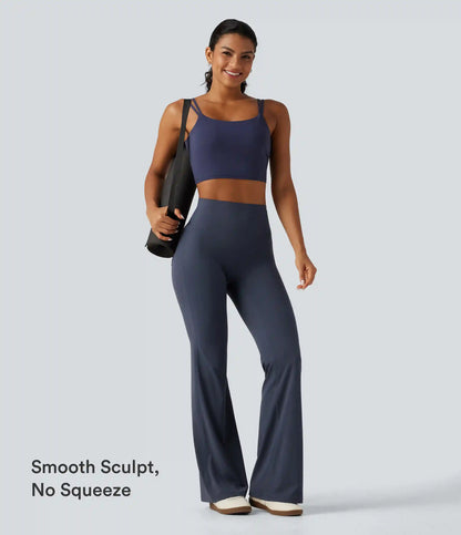 Halara UltraSculpt™ High Waisted Tummy Control Ruched Flare Yoga Leggings with Pockets