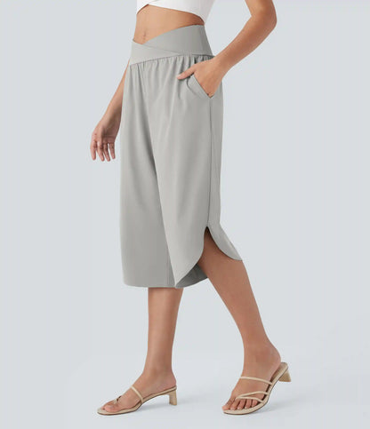 Breezeful™ High Waisted Crossover Pocket Quick Dry Capri Pants