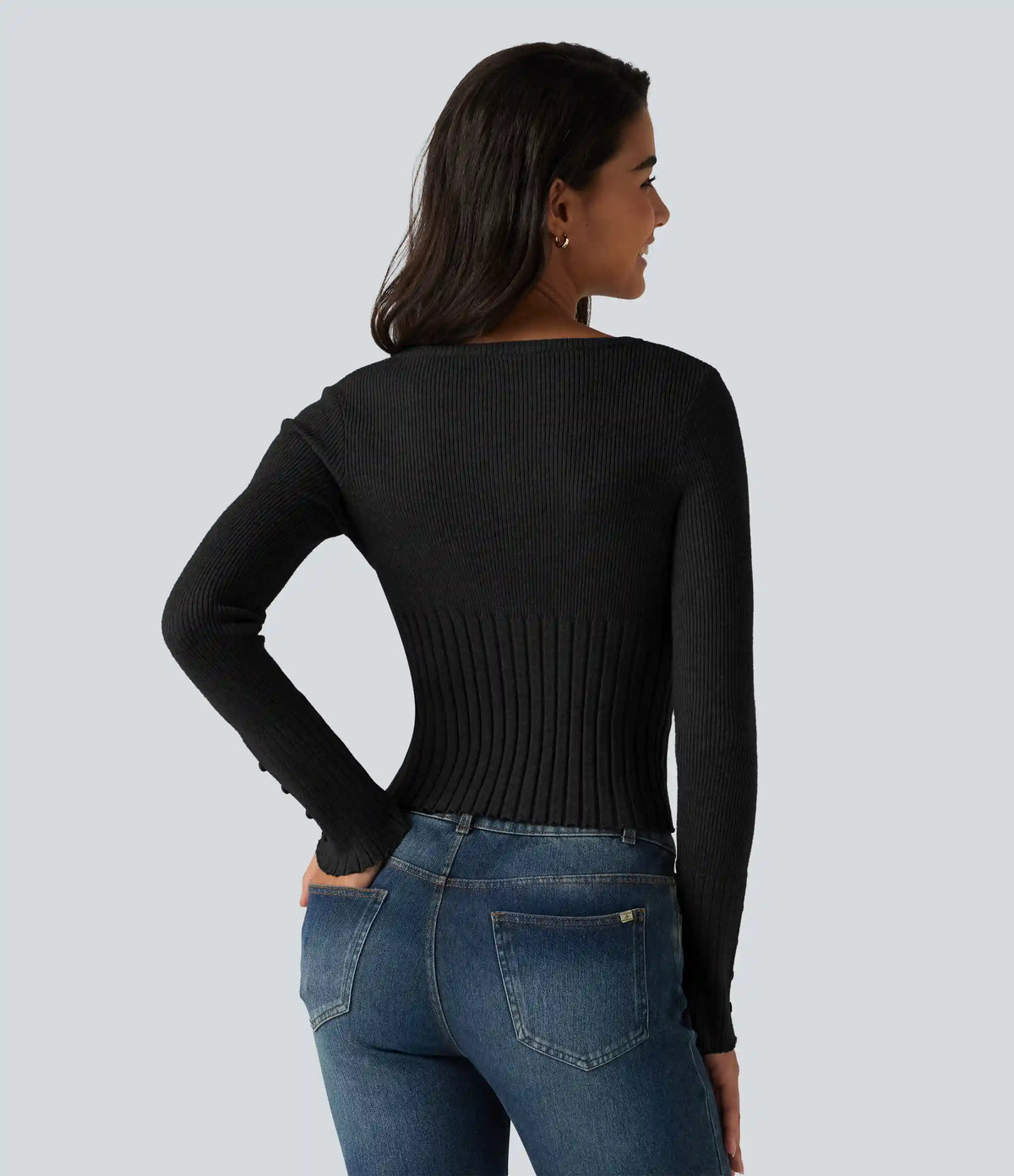 V Neck Long Sleeve Casual Sweater