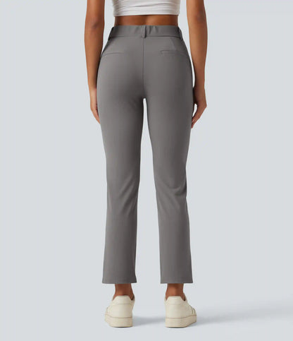 Mid Rise Casual Pants with Pockets