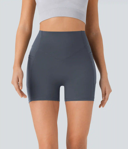 Halara UltraSculpt™ High Waisted Scrunch Butt Lifting Tummy Control Pocket Shaping Workout Biker Shorts 5''