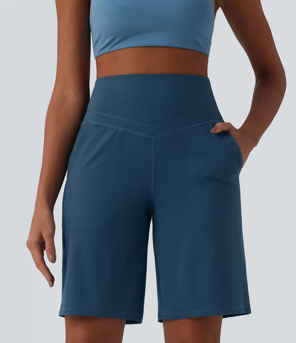 Halara UltraSculpt™ High Waisted Tummy Control Yoga Bermuda Shorts 10'' with Pockets