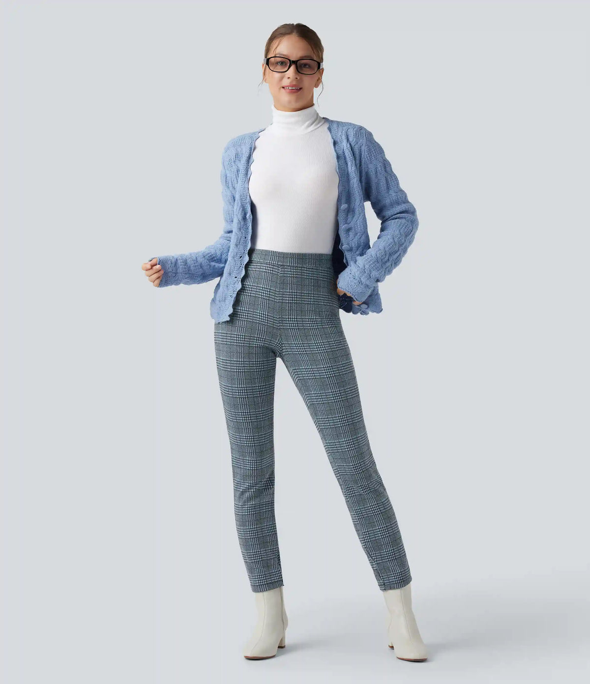 Halara Flex™ High Waisted Pocket Houndstooth Plaid Skinny Work Pants