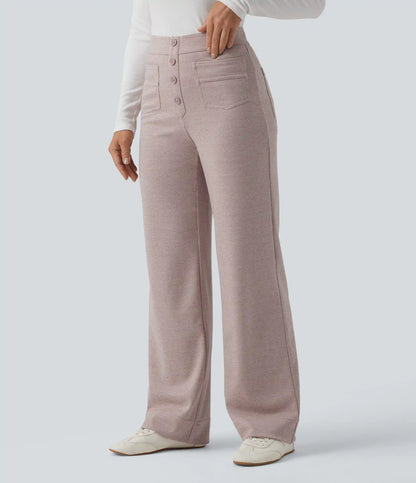 Halara Flex™ High Waisted Houndstooth Straight Leg Work Pants with Pockets