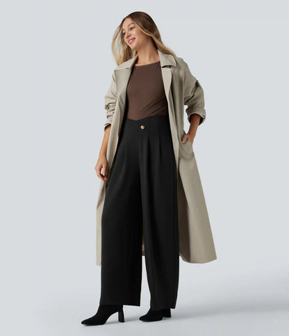 SpacerTek™ Super High Waisted Crossover Wide Leg Work Pants