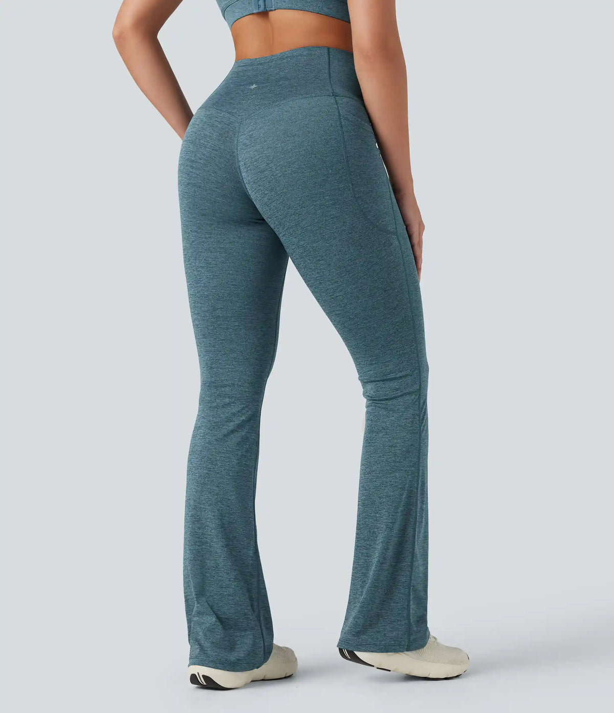 Halara UltraSculpt™ Heathered High Waisted Tummy Control Quick Dry Bootcut Yoga Leggings with Pockets