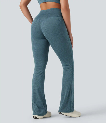 Halara UltraSculpt™ Heathered High Waisted Tummy Control Quick Dry Bootcut Yoga Leggings with Pockets
