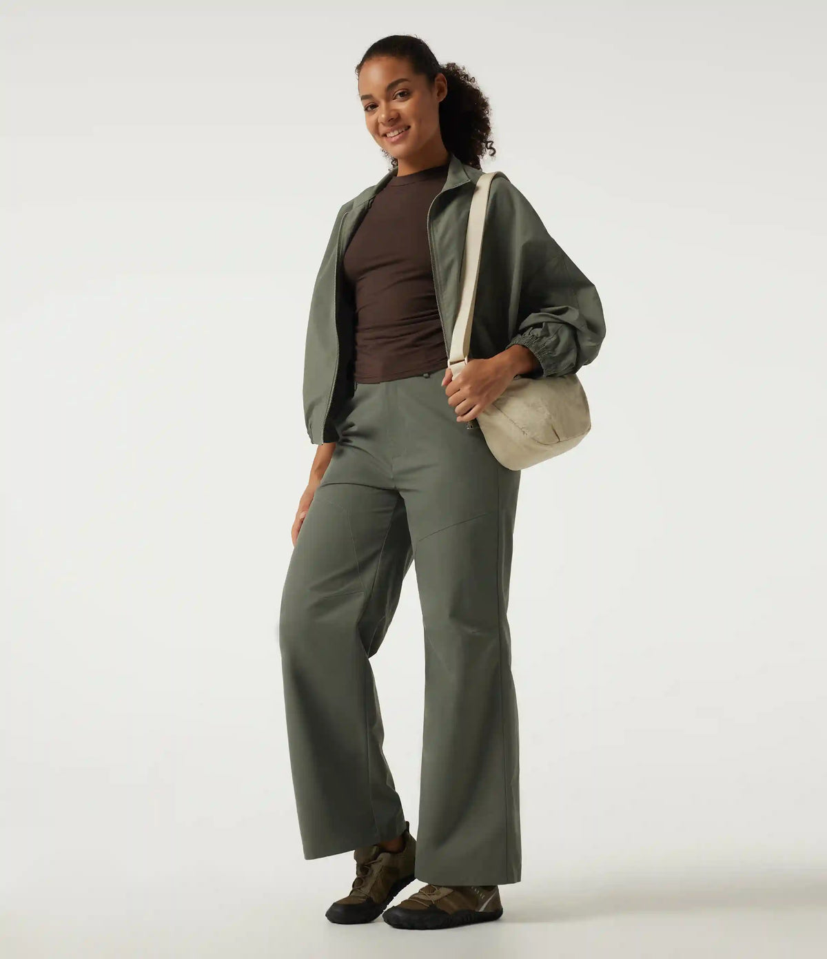 High Waisted Wide Leg Hiking Pants with Pockets