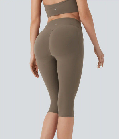 Halara UltraSculpt™ High Waisted Scrunch Butt Lifting Tummy Control Shaping Training Pedal Pusher Leggings with Pockets
