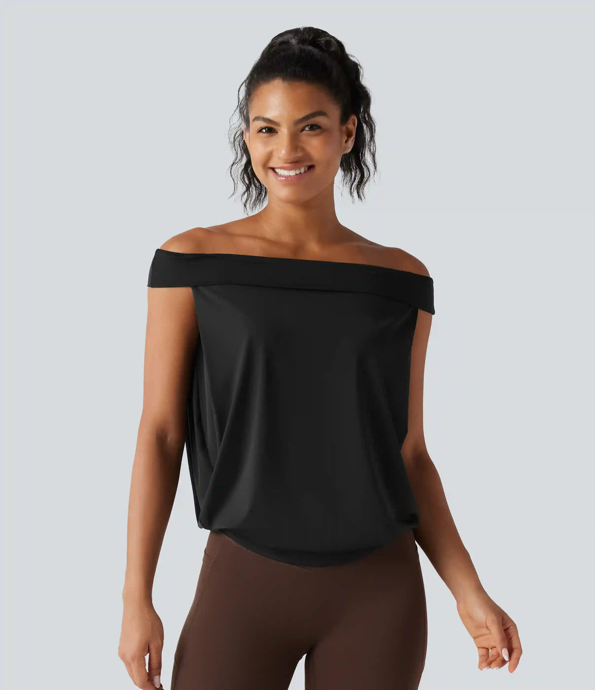 Off Shoulder InstantCool Workout Sports Top-UPF50+