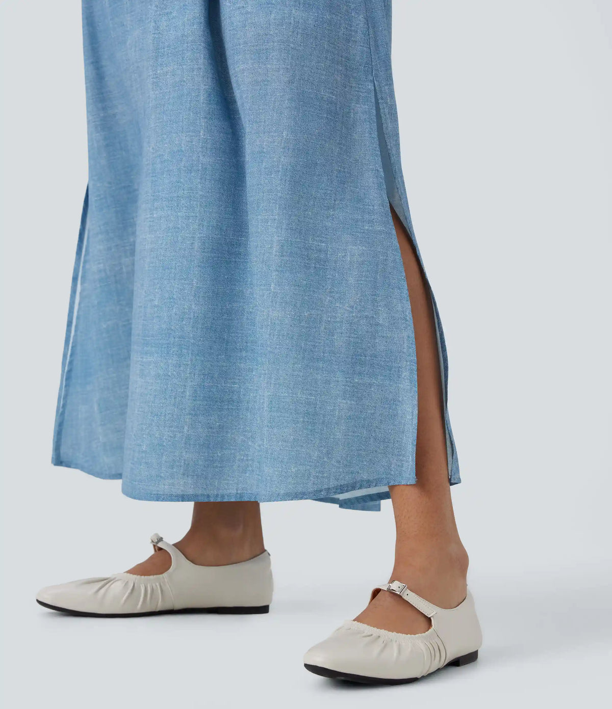 Sleeveless Drawstring Maxi Casual Dress with Pockets