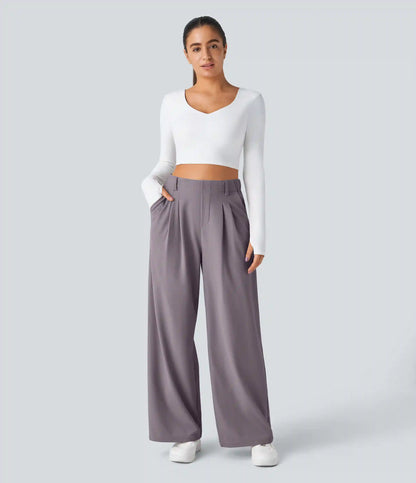 Halara Flex™ High Waisted Pocket Wide Leg Waffle Work Pants