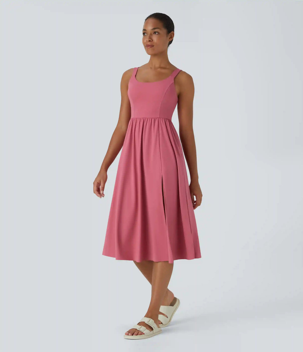 Padded Midi Casual Dress A-D Cups